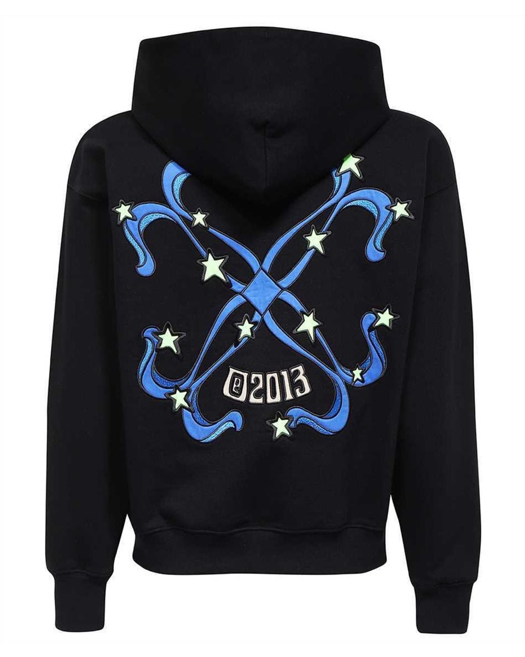 Off-White c/o Virgil Abloh Black Long-Sleeved Hooded Sweater for men