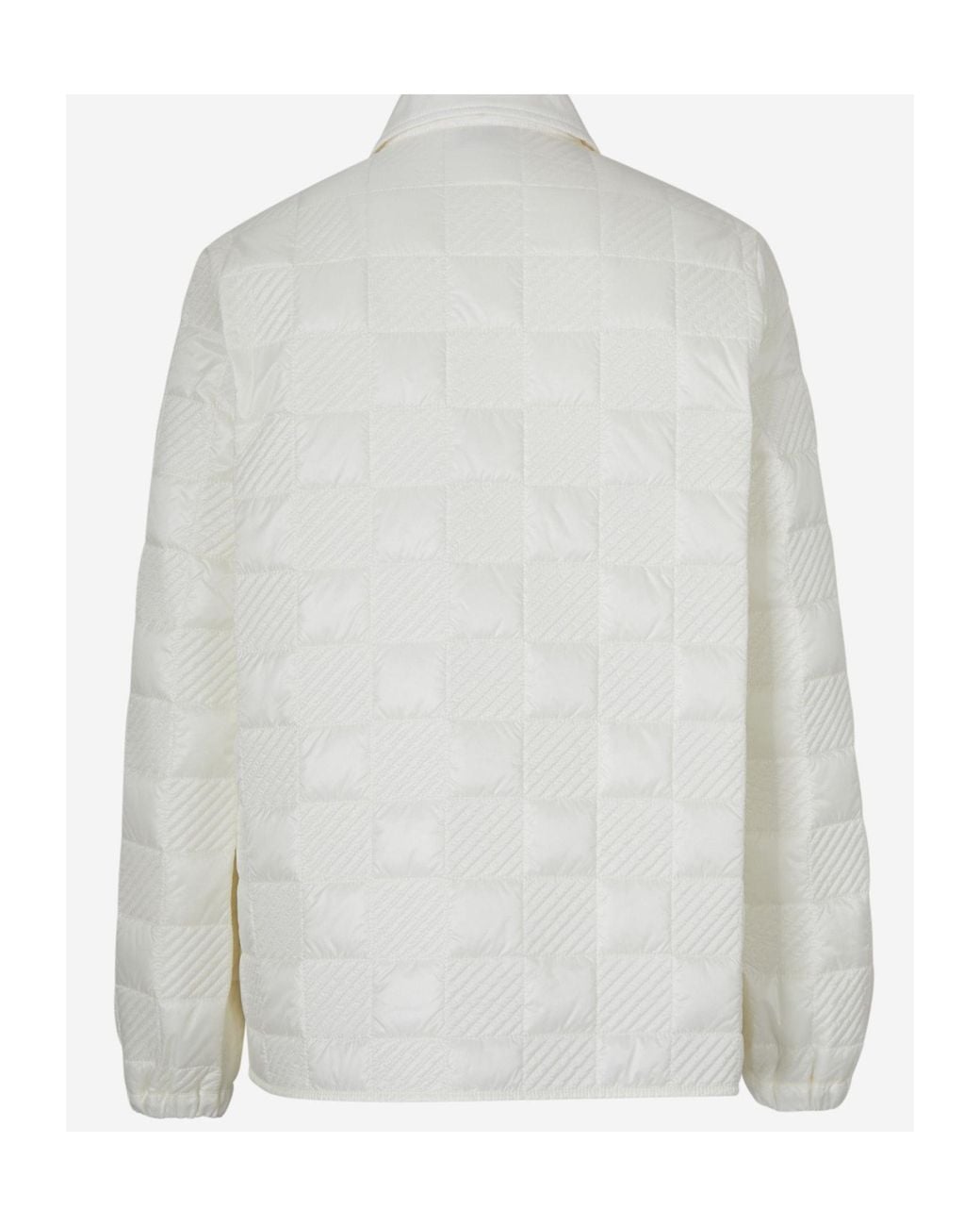 Moncler White Zip-Up Padded Jacket