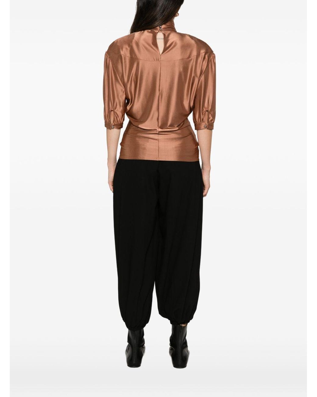 Rabanne Brown Rabanne High-Neck Blouse