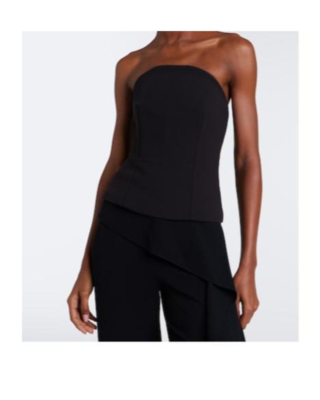 Roland Mouret Black Scarf-Detail Crêpe Corset Top