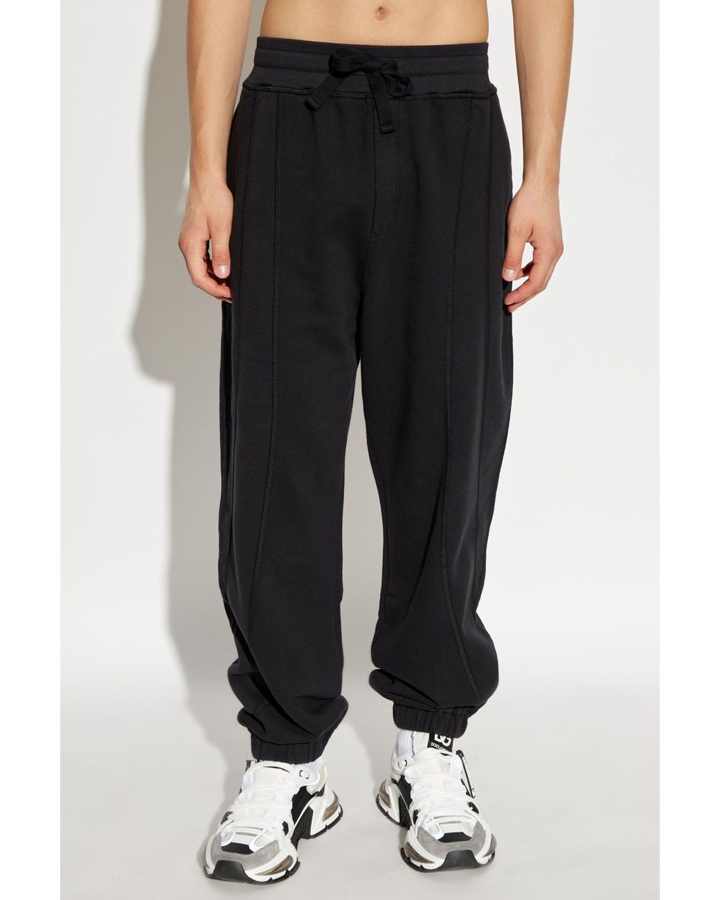Dolce & Gabbana Black Logo Printed Sweatpants for men