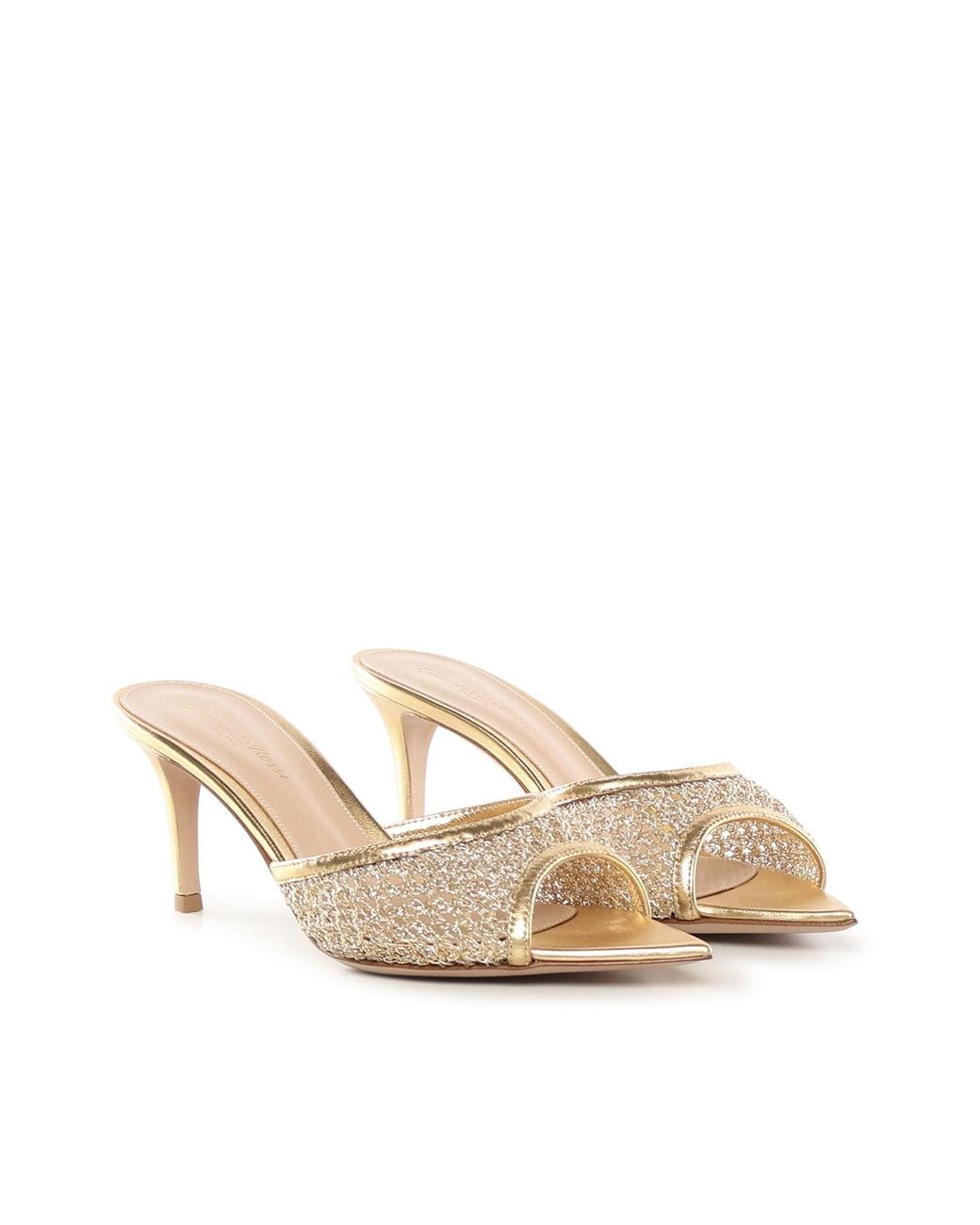 Gianvito Rossi Natural Sienna Heeled Mules