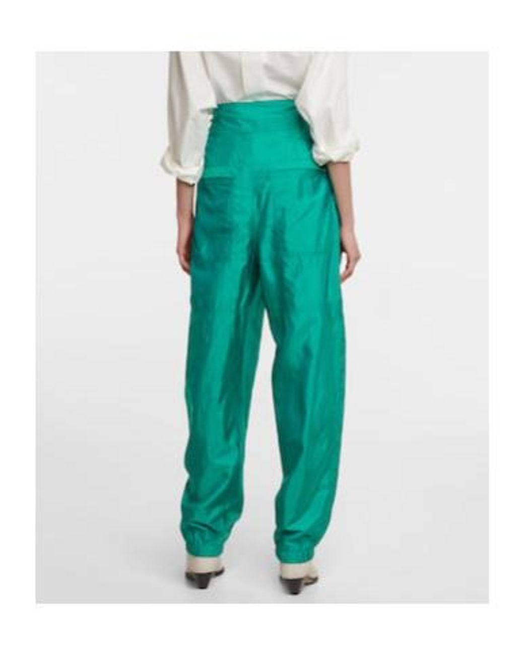 Isabel Marant Green High-Rise Tapered Pants