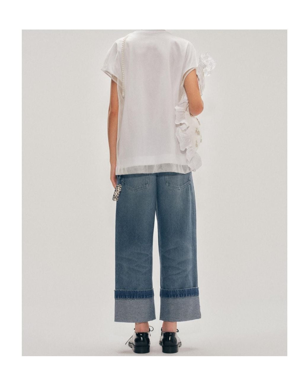 Simone Rocha Blue Embellished Straight Leg Jeans