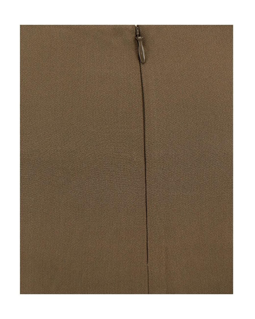 Totême Green Asymmetric Crepe-Texture Midi Skirt