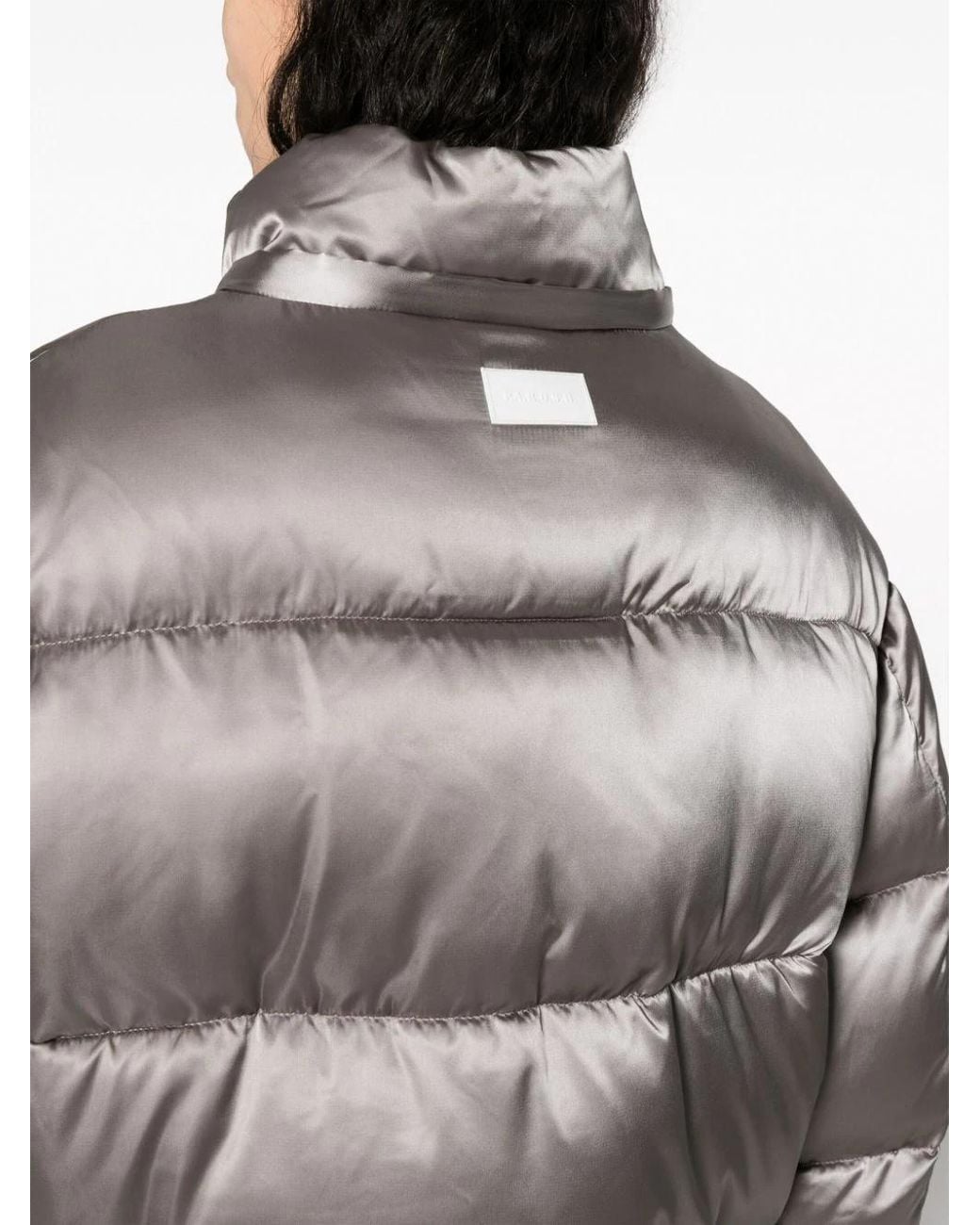 P.A.R.O.S.H. Gray Satin-Finish Padded Coat