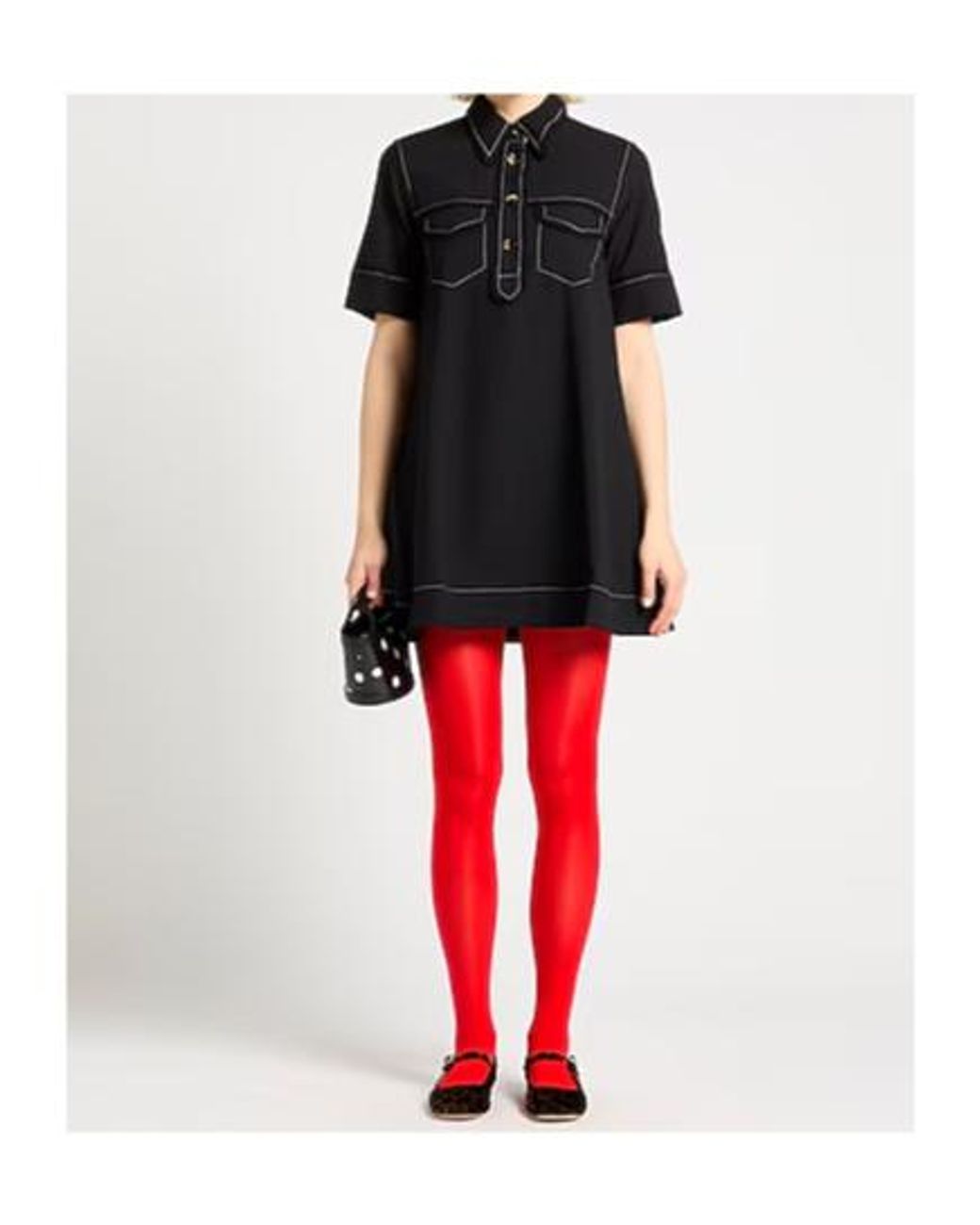 Ganni Black Short Sleeve Dress