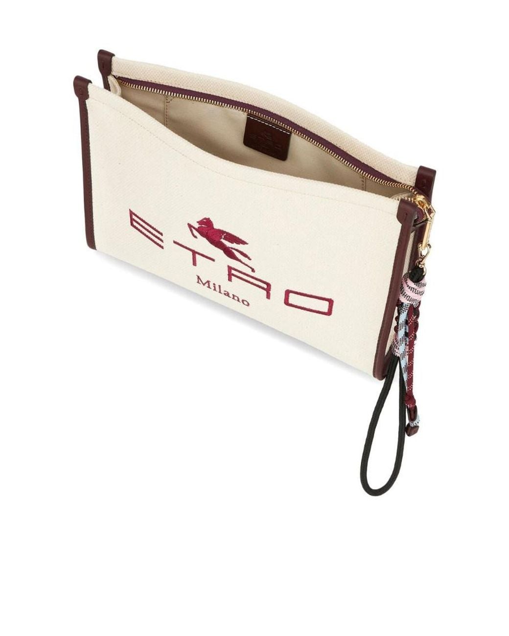 Etro Pink Nécessaire With Embroidered Pegaso Logo