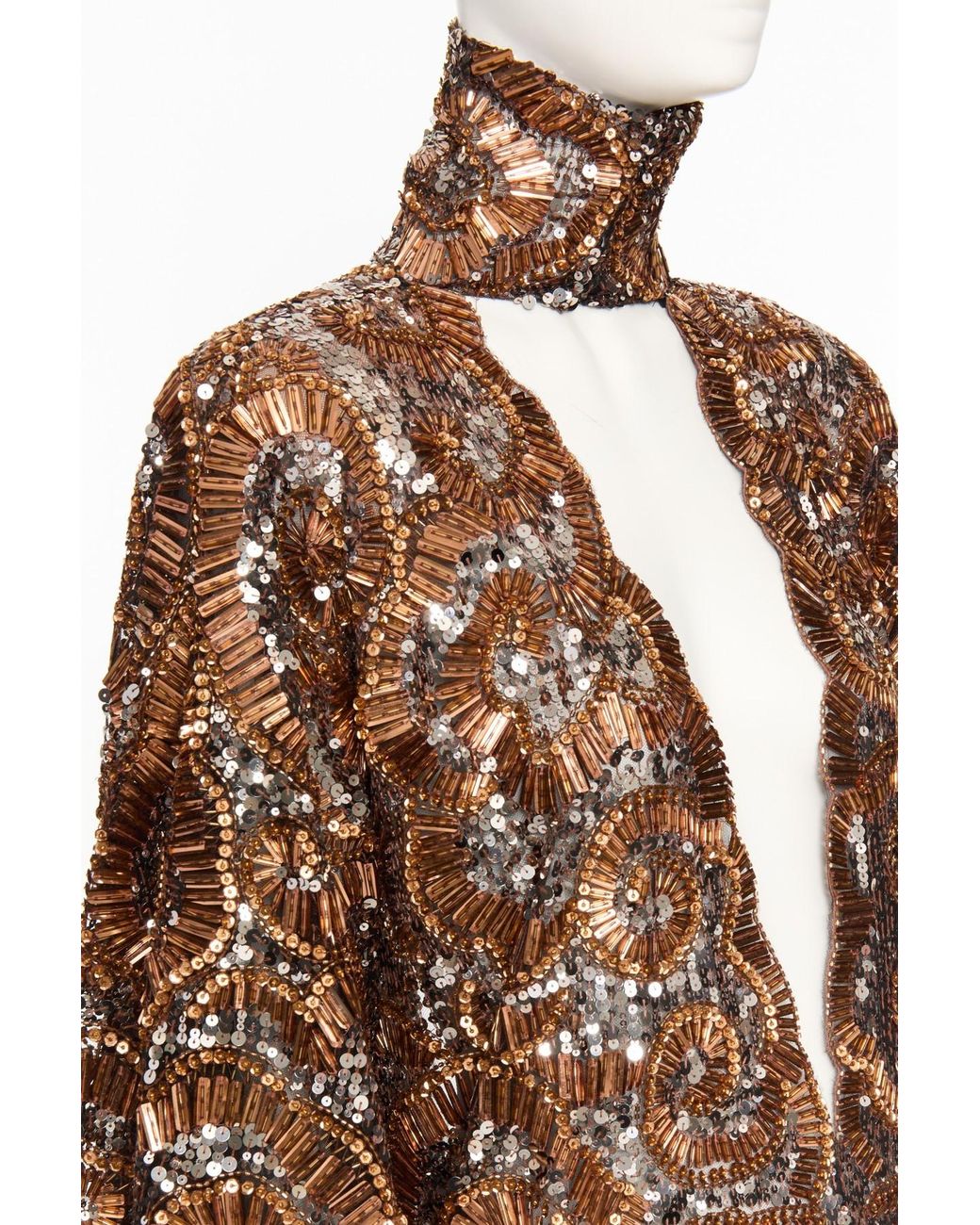 Valentino Brown Long-Sleeved Dress