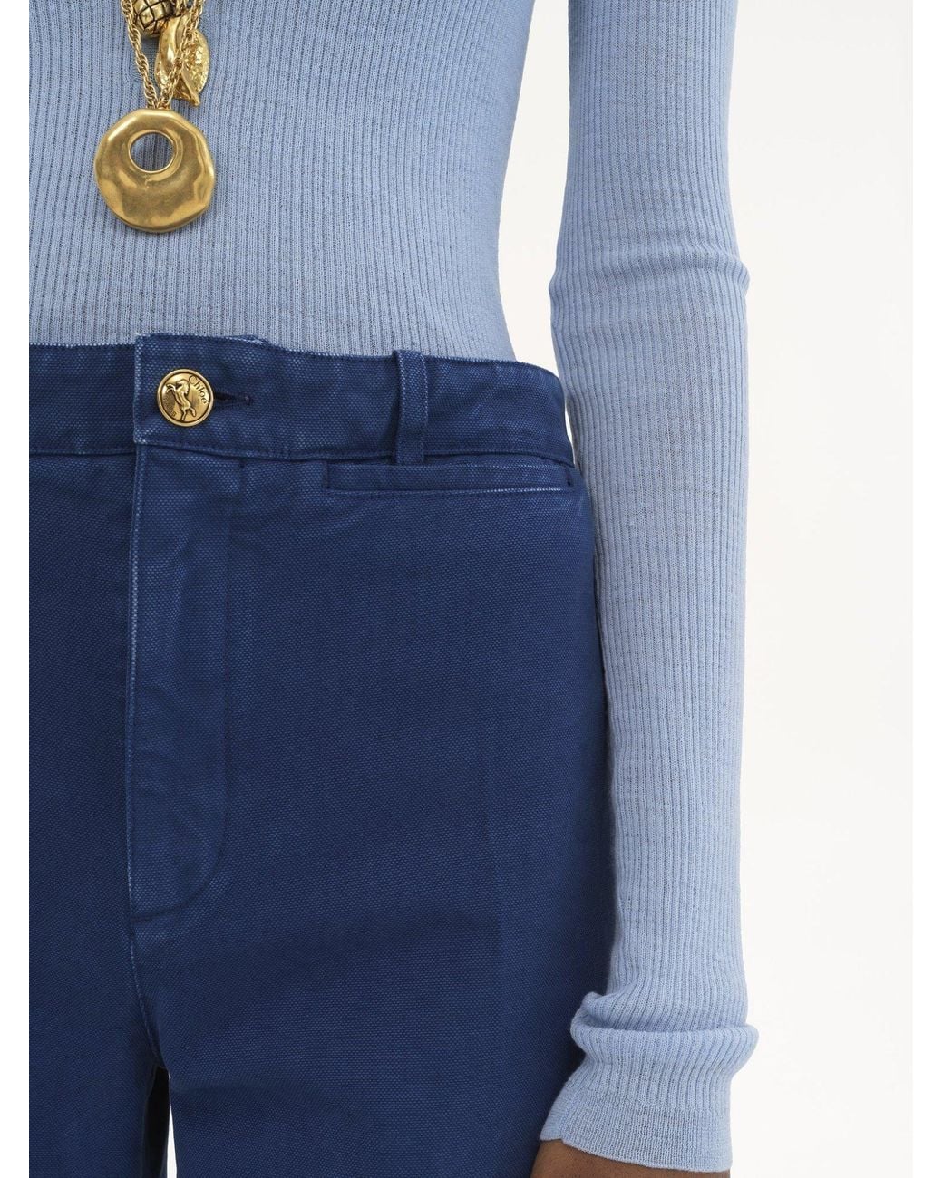 Chloé Blue Chloé Flared Tailored Pants