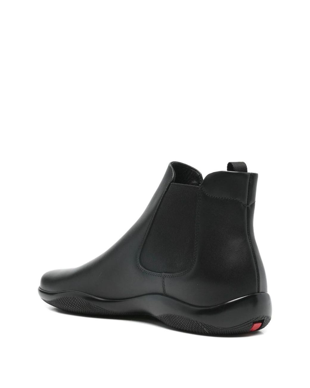 Prada Black Stretch-Panel Ankle Boots for men