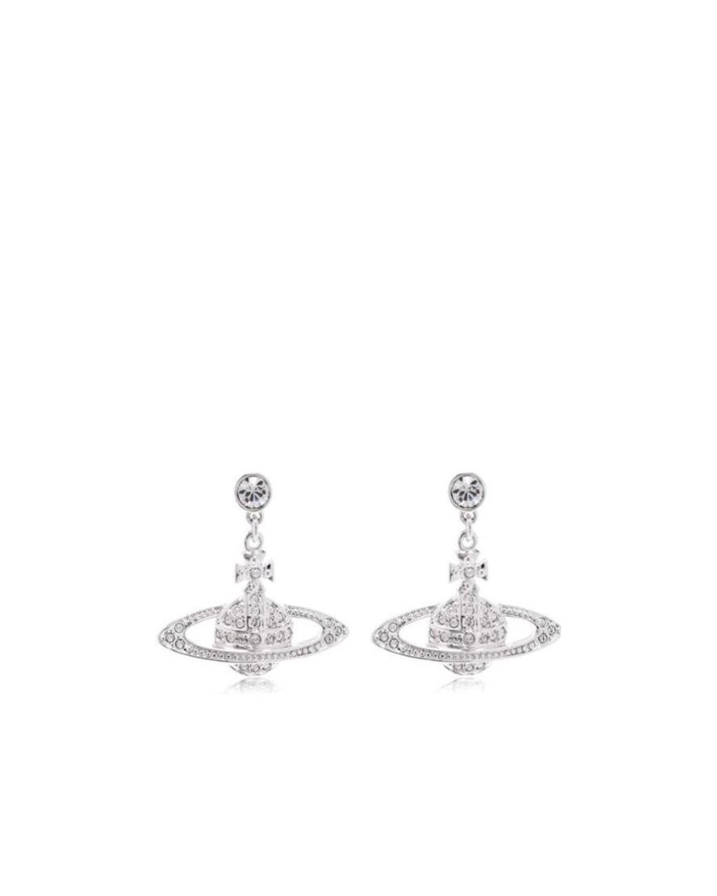 Vivienne Westwood White Logo Earrings