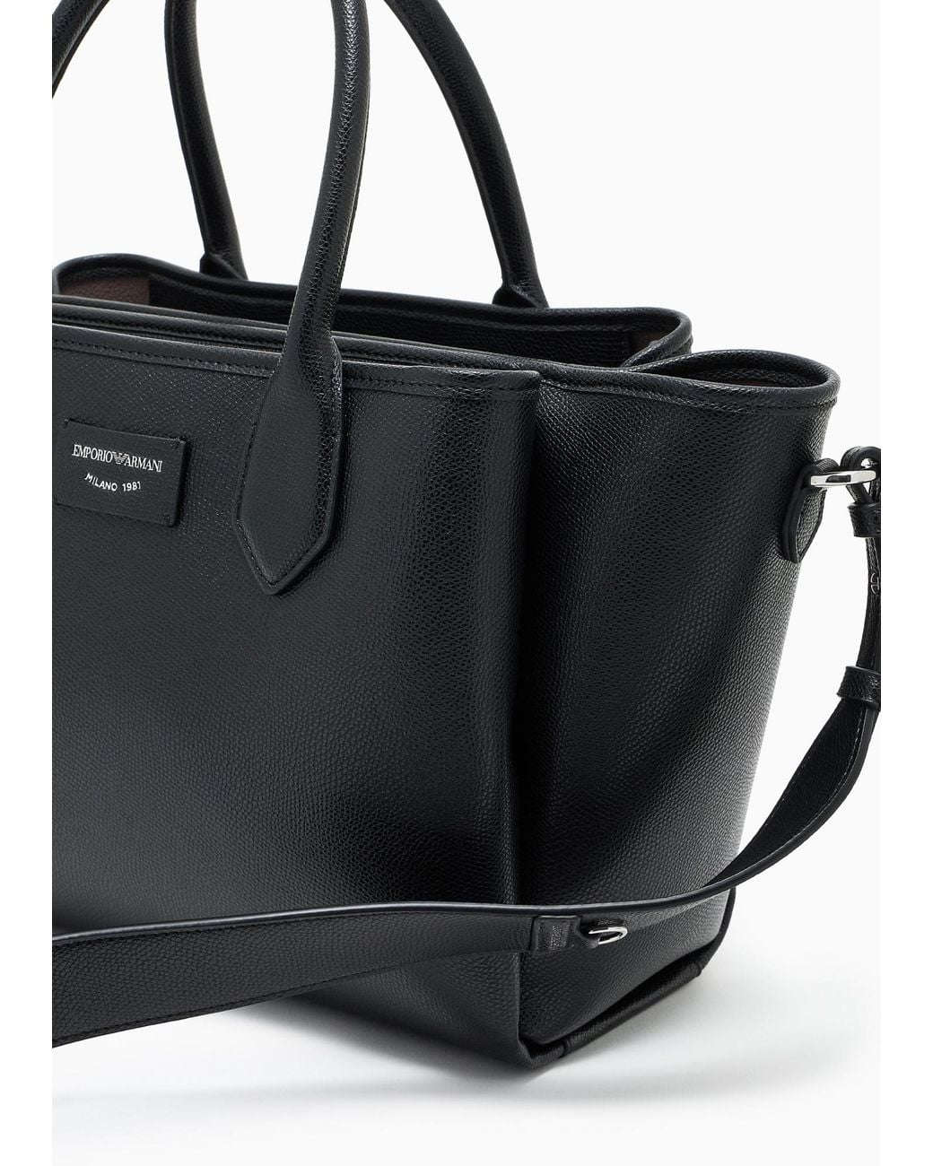 Emporio Armani Black Logo Patch Tote Bag