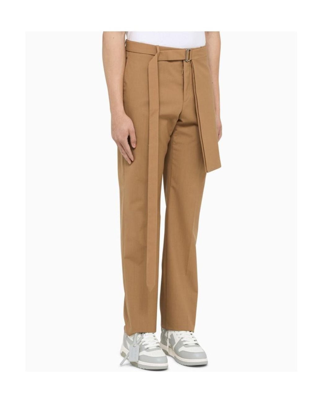 Off-White c/o Virgil Abloh Natural Apron-Detail Tailored Trousers for men