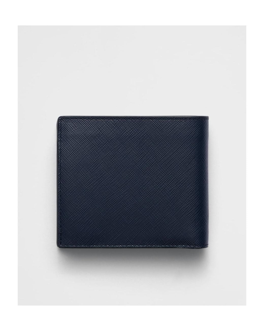 Prada Blue Saffiano Leather Wallet With Coin Purse for men