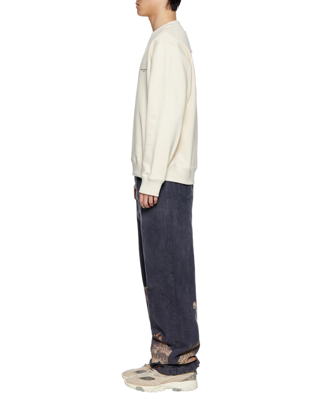 Wooyoungmi Natural Round Collar Long Sleeve Sweater for men