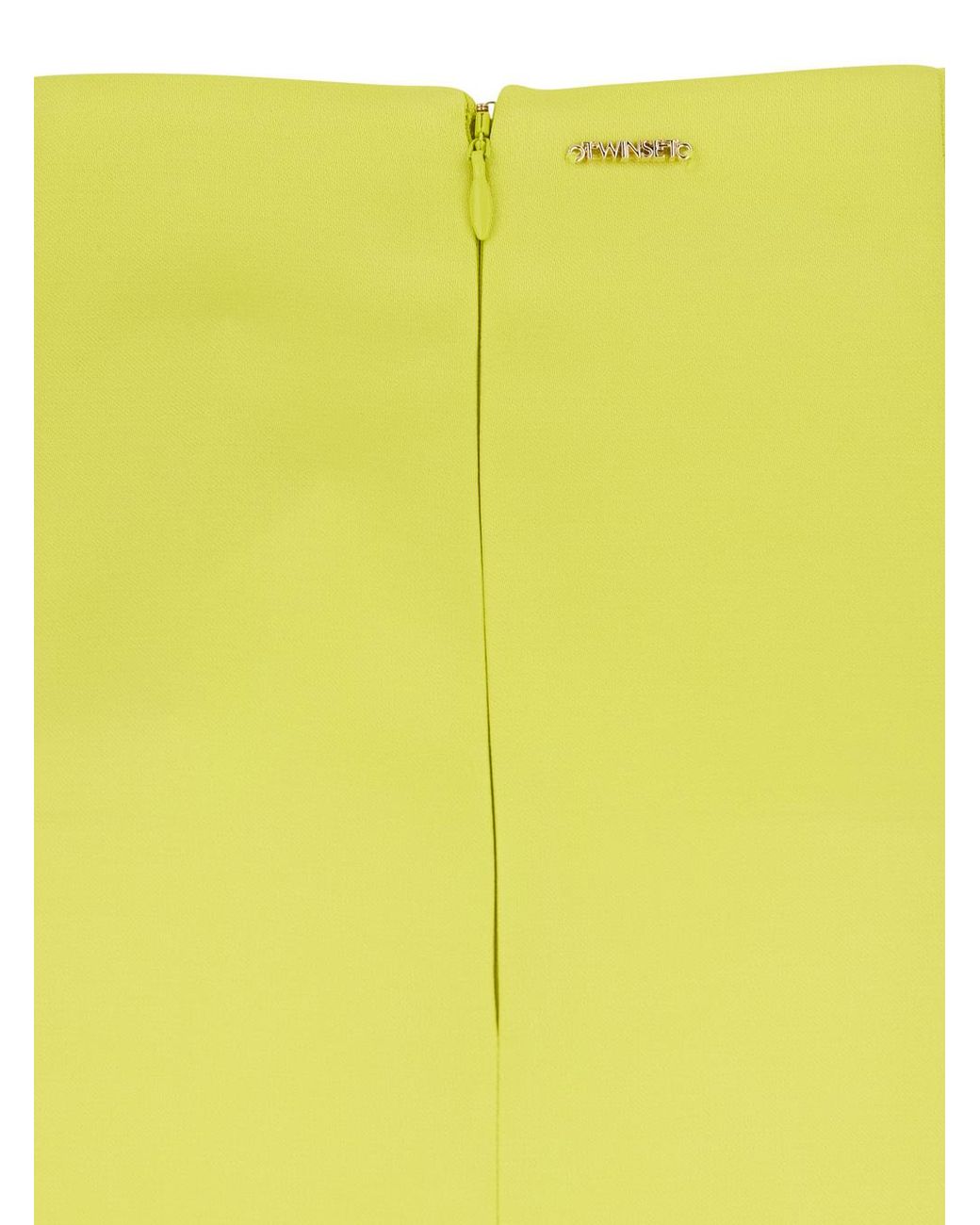 Twinset Yellow Logo Plaque Zipped Skirt