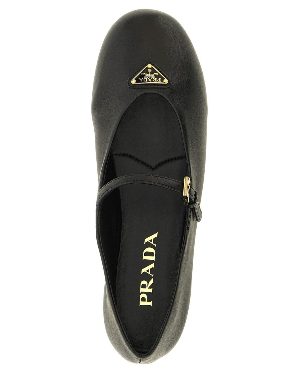 Prada Black Round-Toe Ballet Flats