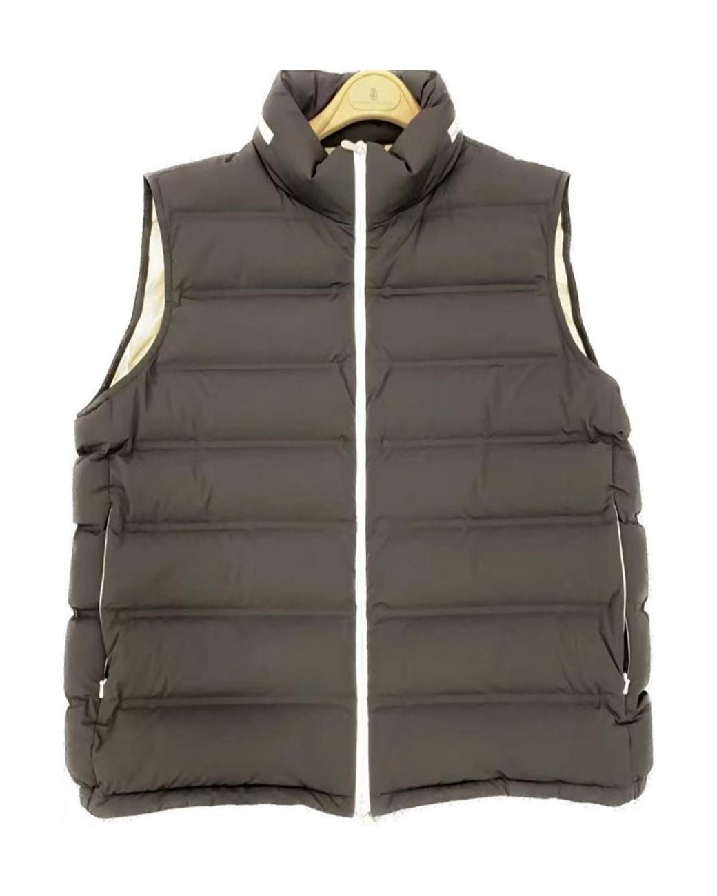 Brunello Cucinelli Gray Zippered Sleeveless Vest for men