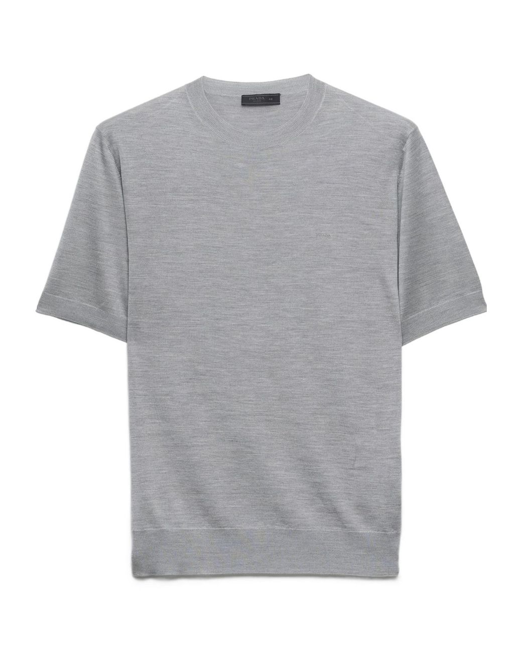 Prada Gray Short-Sleeved Silk Sweater for men