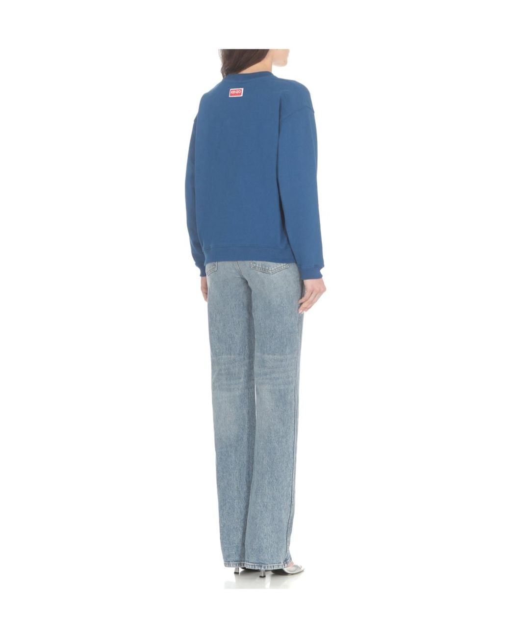 KENZO Blue Logo Printed Crewneck Sweatshirt
