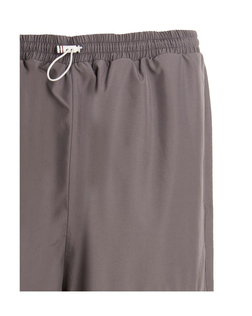 Thom Browne Gray High Waist -Bar Striped Track Pants for men