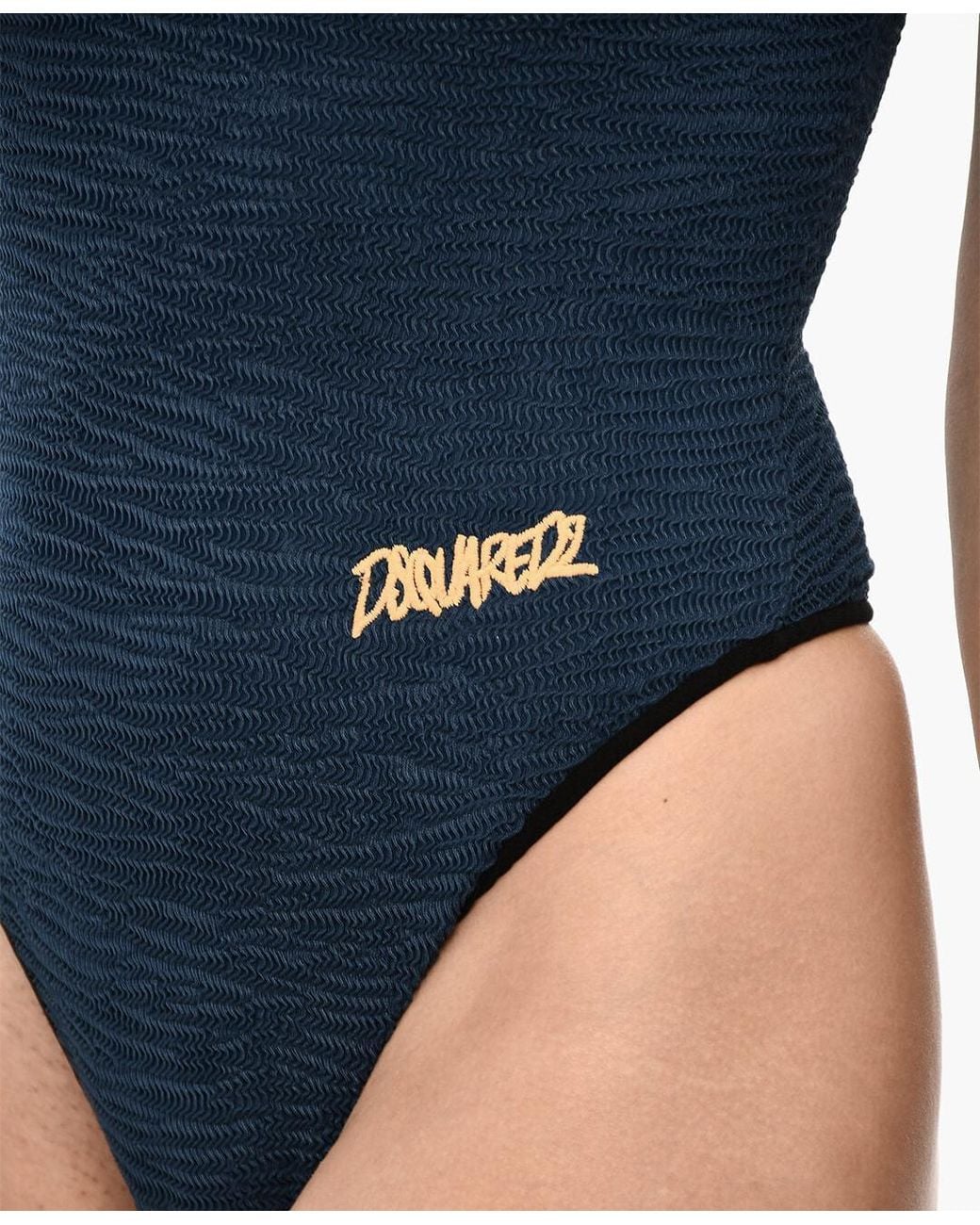 DSquared² Blue Wave Pattern One-Piece Swimsuit