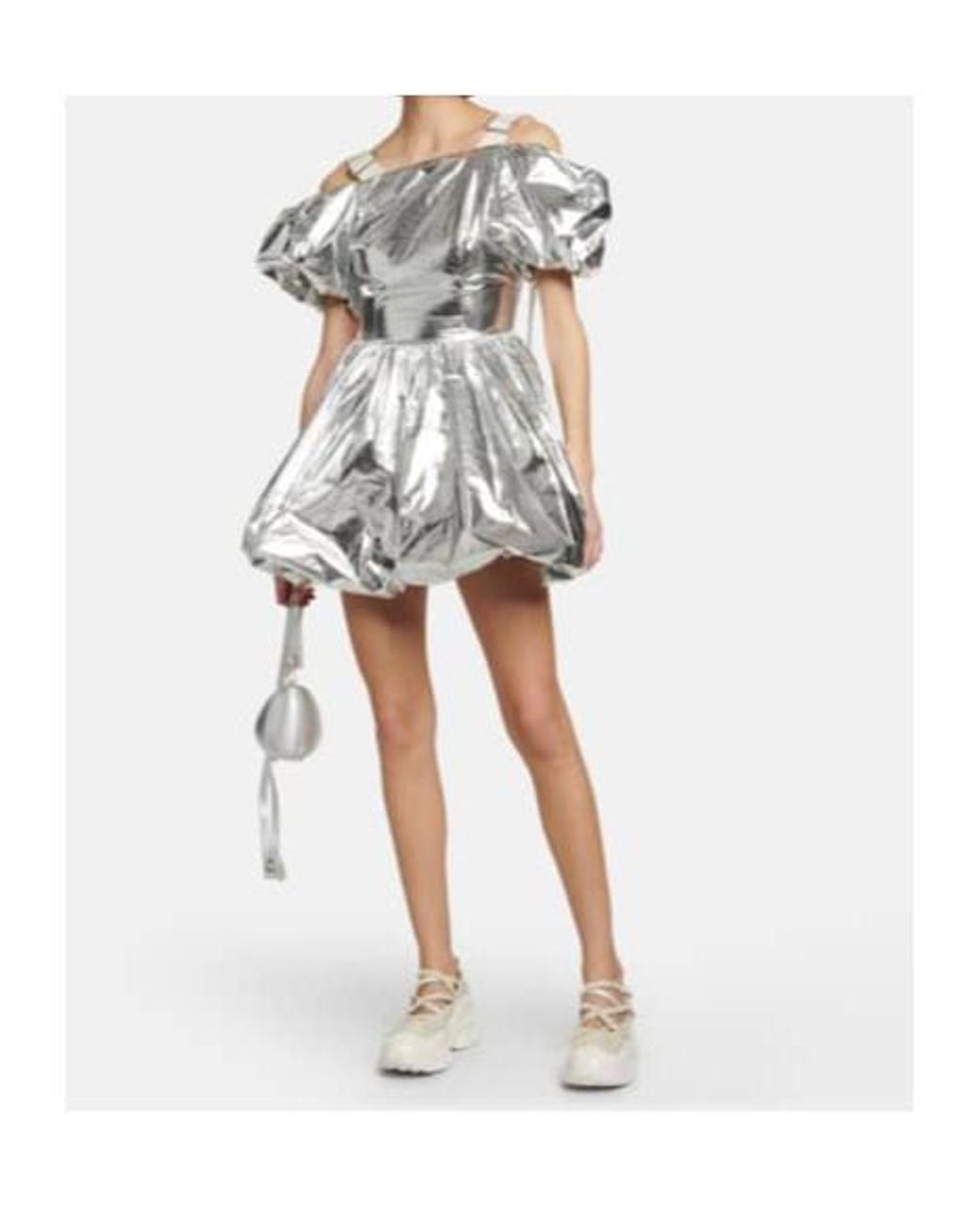 Simone Rocha Multicolor Puff-Sleeve Metallic Minidress