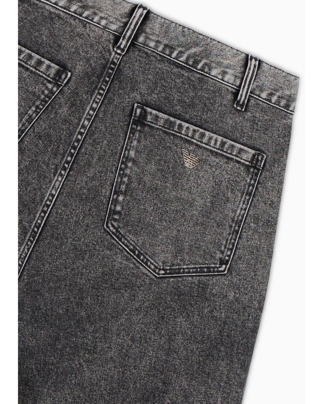 Emporio Armani Gray Pleated Jeans for men