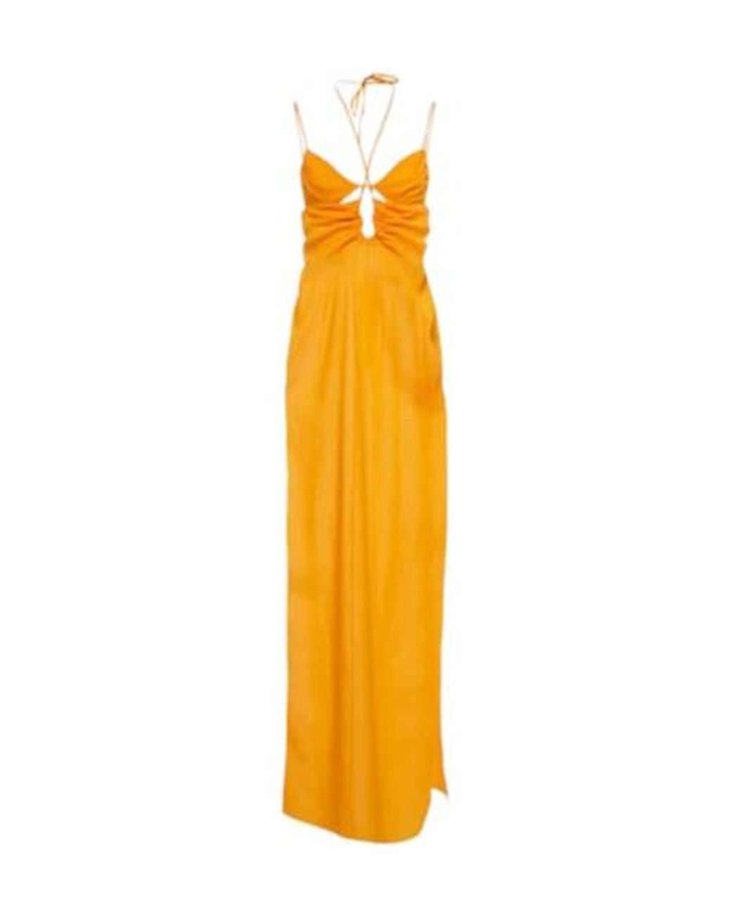 Nensi Dojaka Metallic Cutout Halterneck Maxi Dress