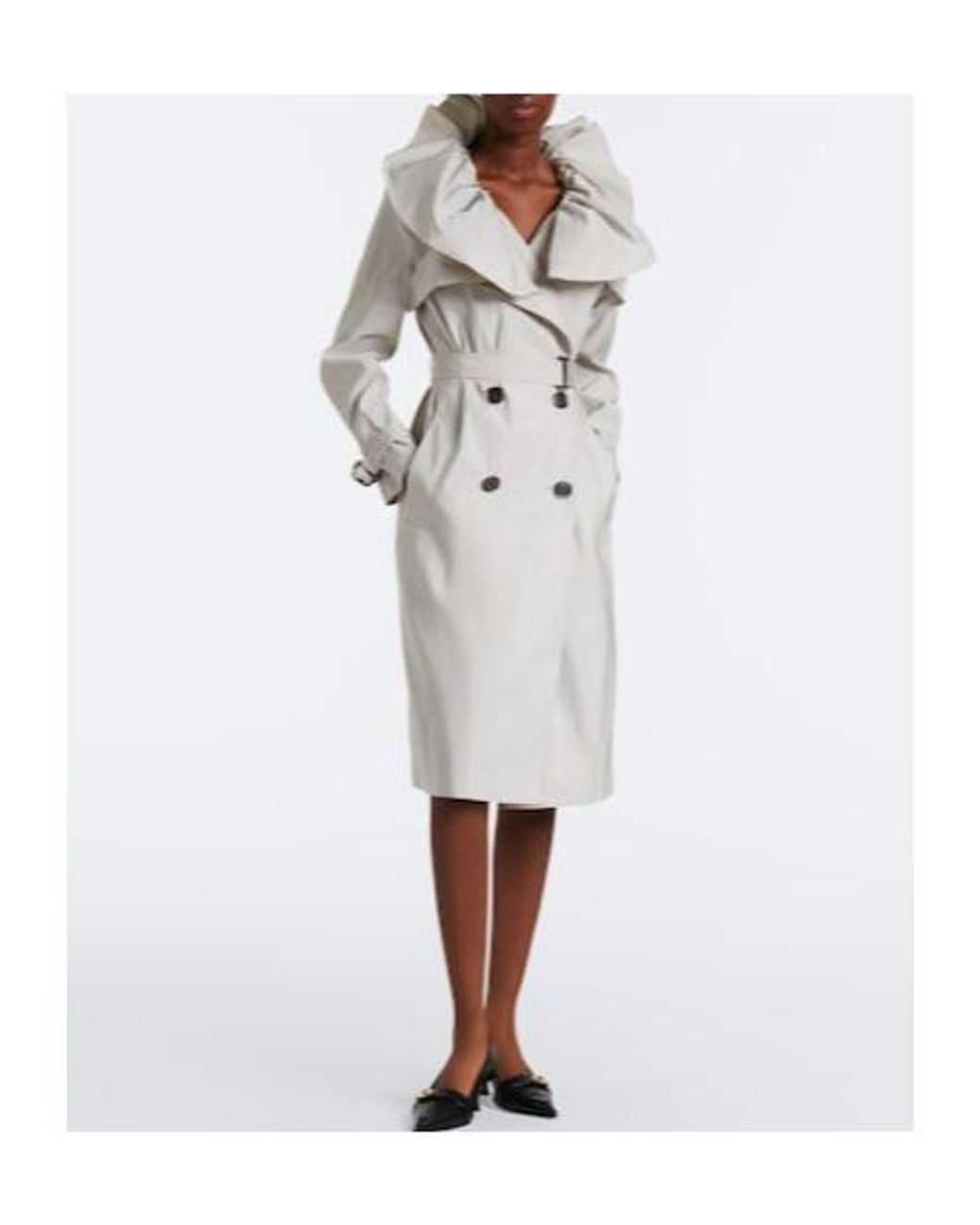 Burberry Gray Ruffled Trench Coat