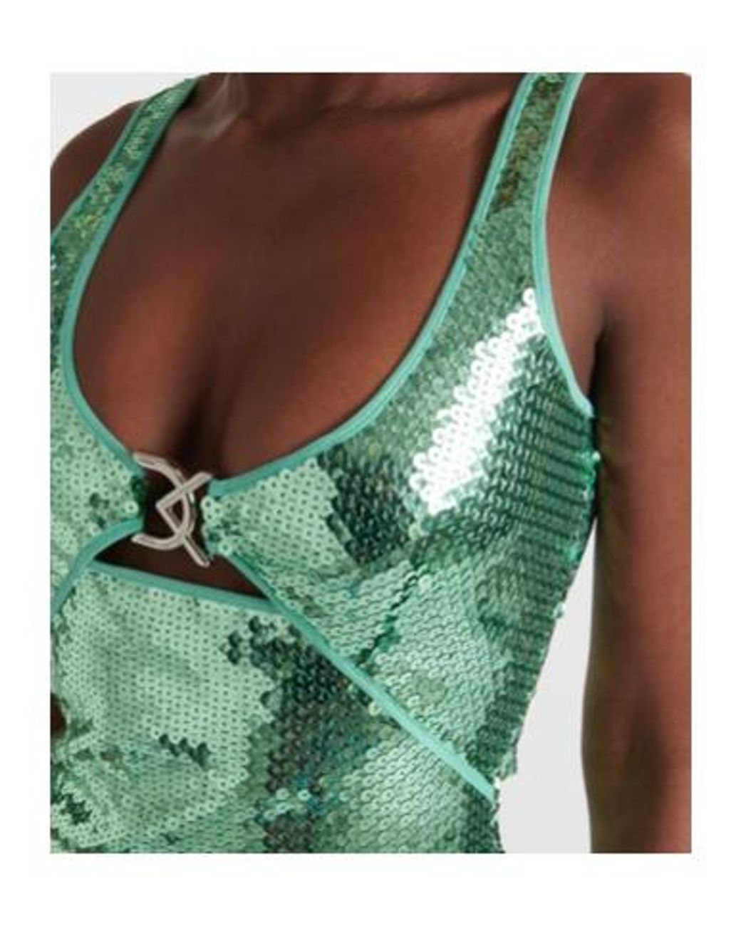 David Koma Green Sequined Gown