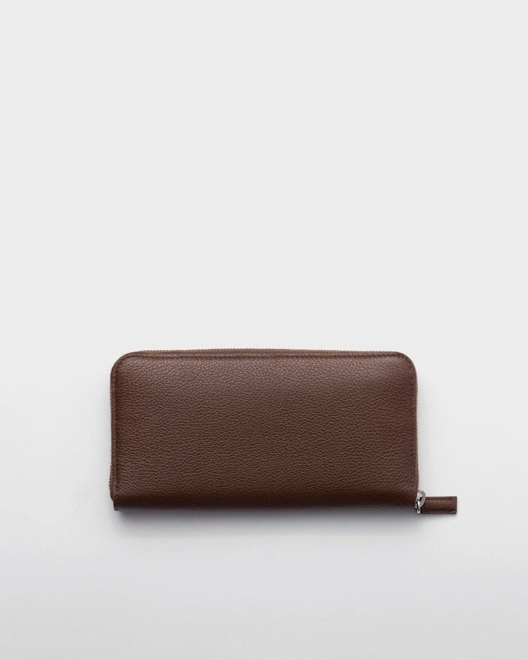 Prada Brown Logo Plaque Zip-Around Wallet for men