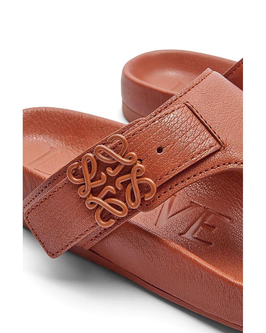 Loewe Brown Ease Anagram Buckled Sandals