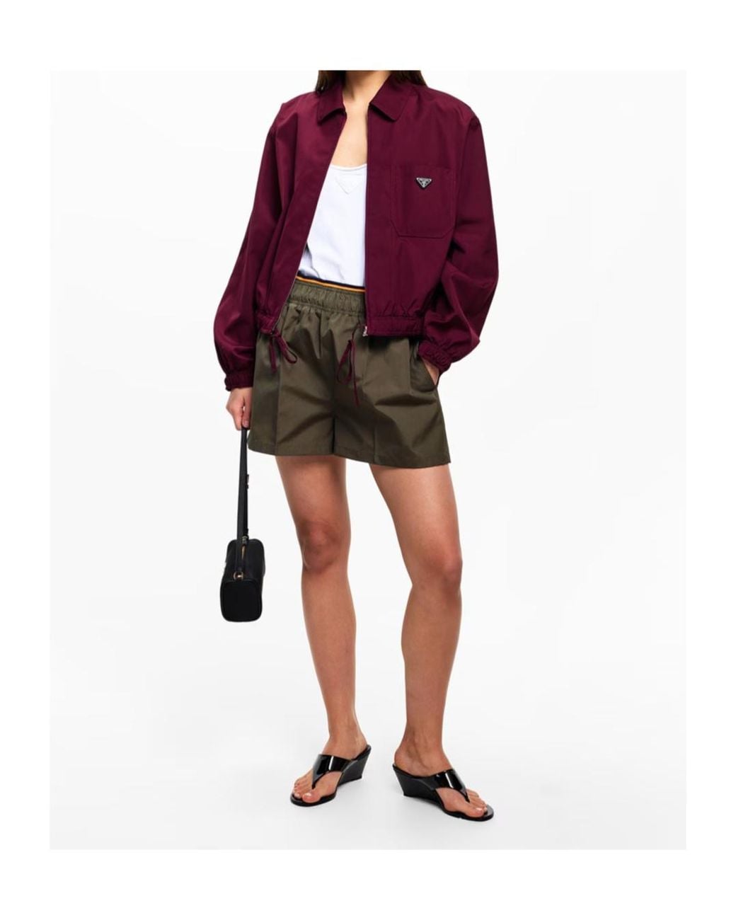 Prada Green Logo Patch Shorts