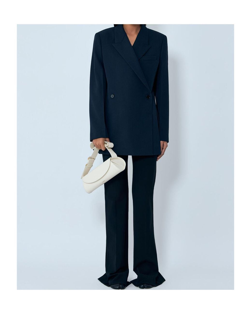 Jil Sander Blue Gabardine Double Breasted Blazer