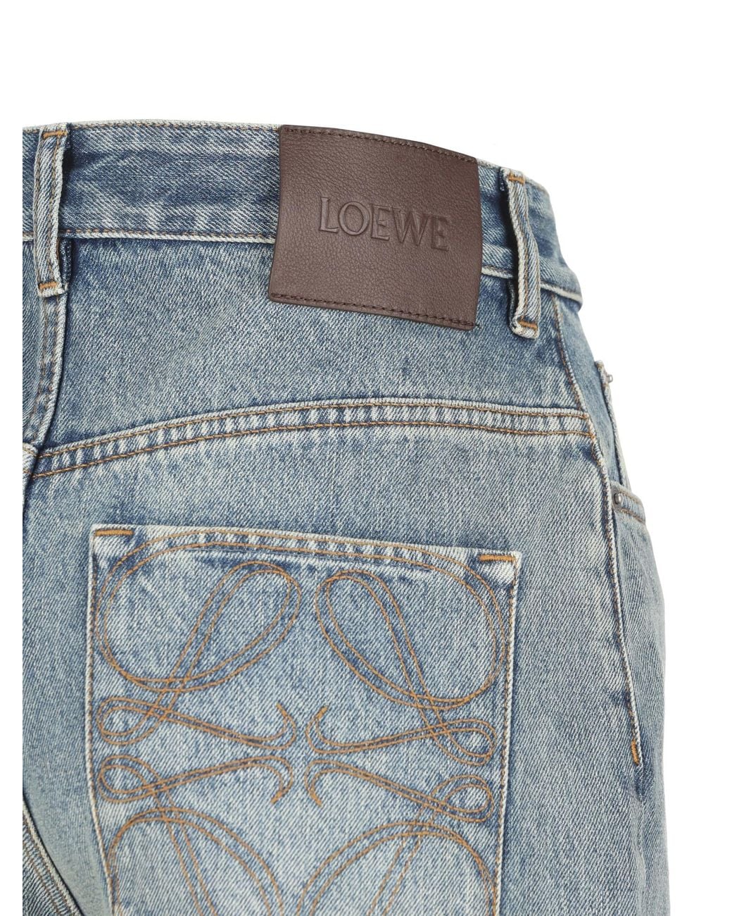 Loewe Blue Logo Patch Straight Leg Jeans