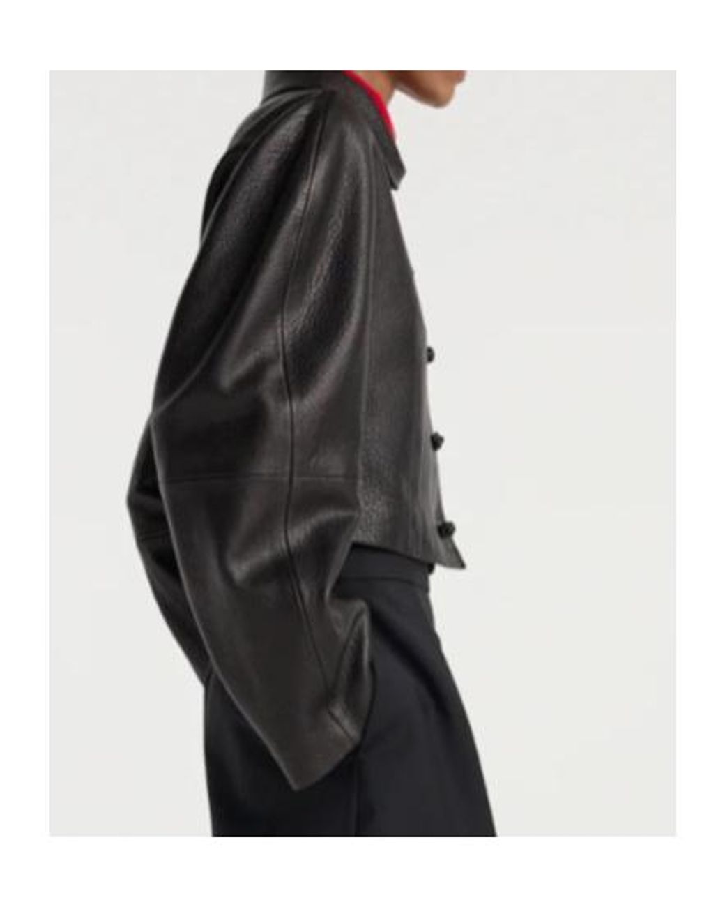 Rohe Black Cropped Leather Jacket
