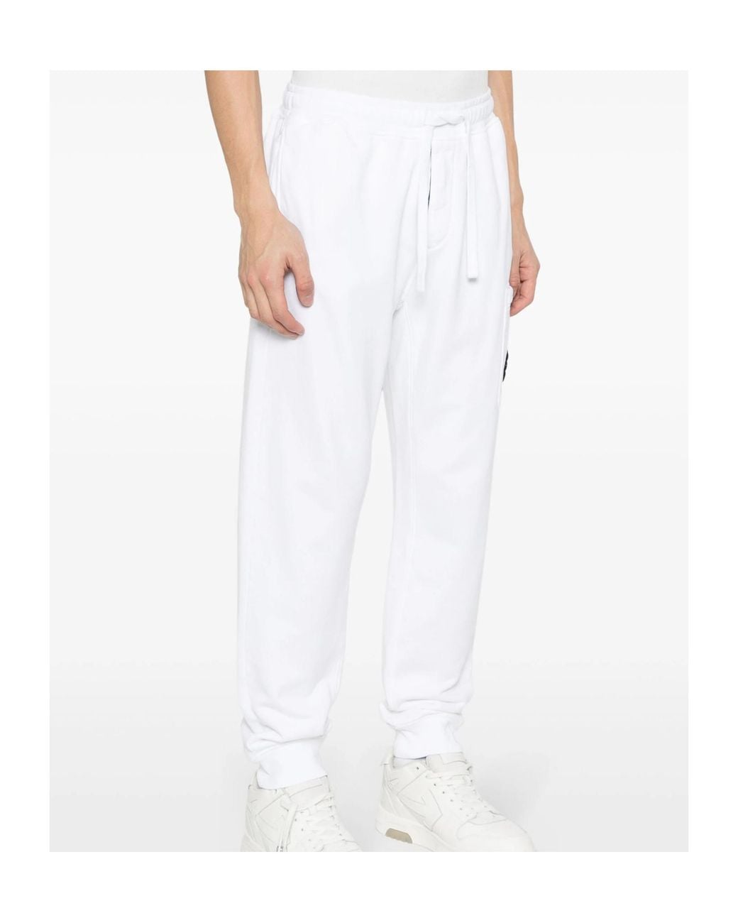 Stone Island White Sweatpants for men