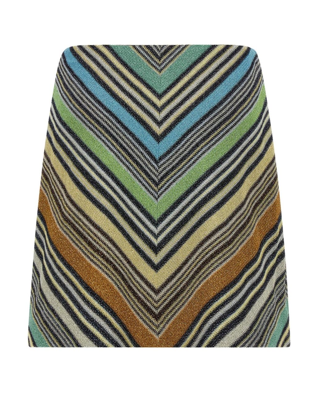 Missoni Green Chevron Lamé Mini Skirt