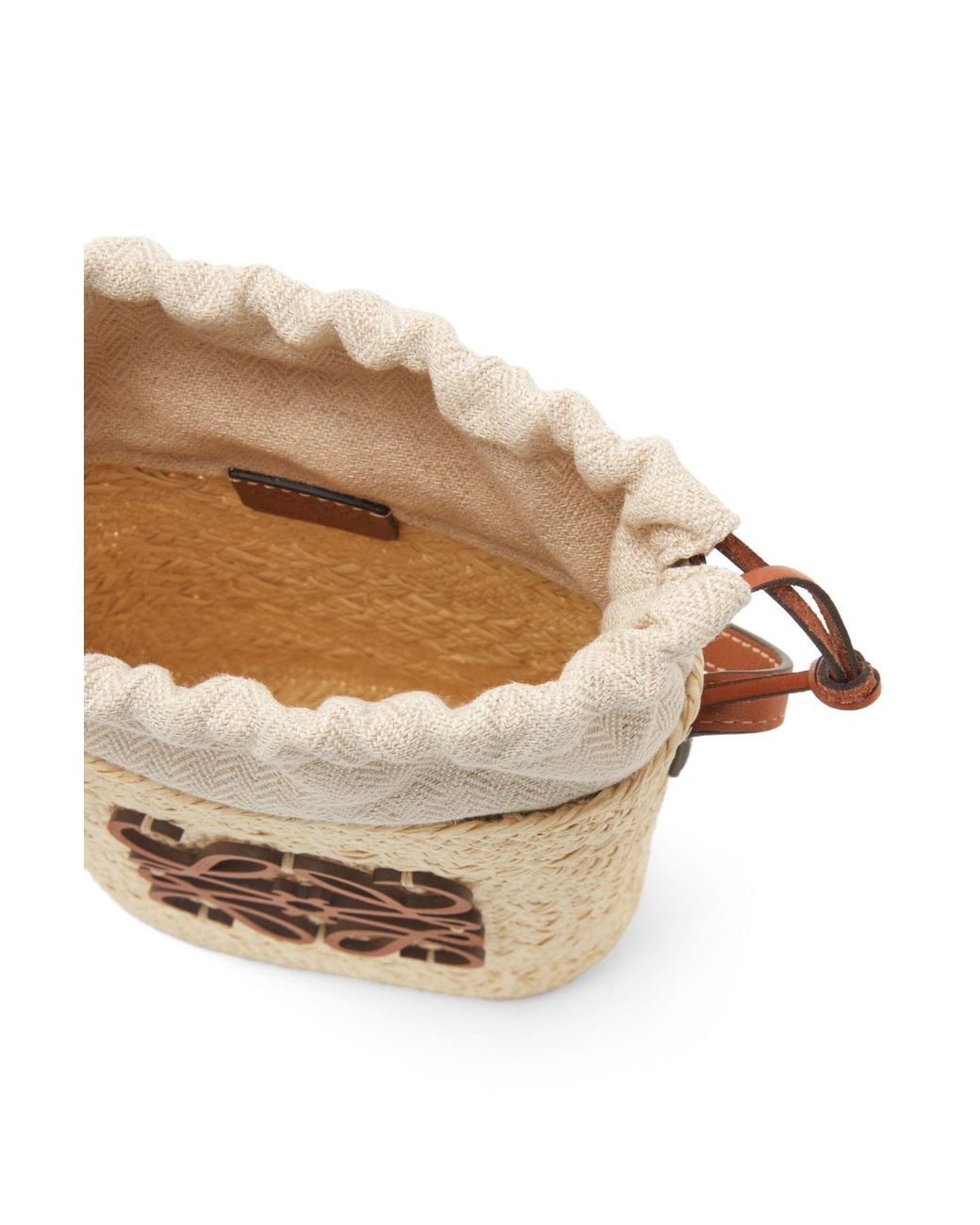 Loewe White Drawstring Bucket Bag