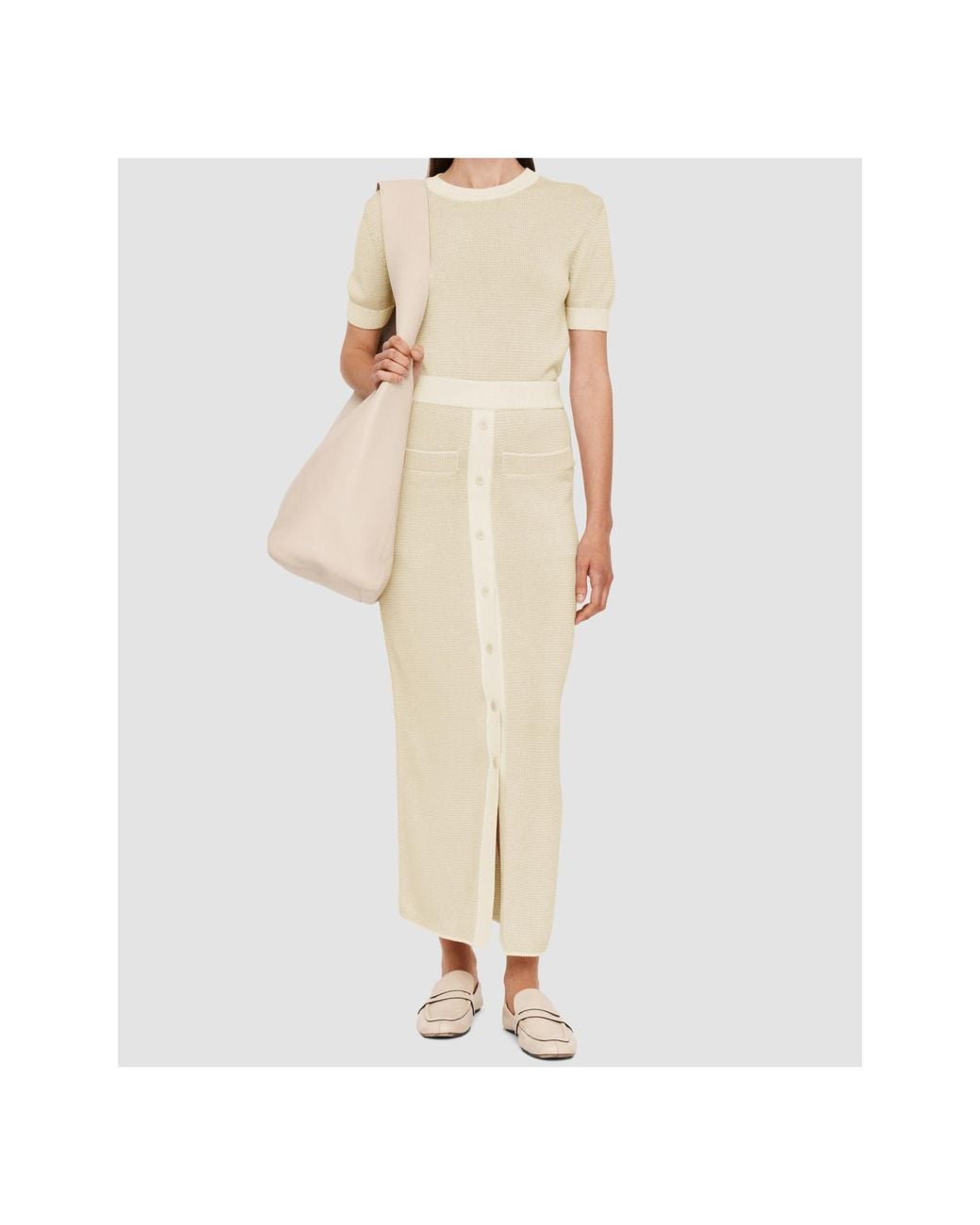 Joseph White Button Knit Skirt