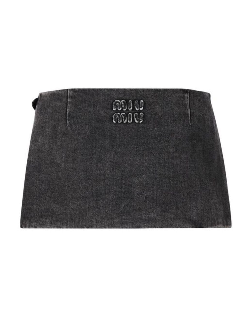 Miu Miu Black Wrapped Mini Skirt