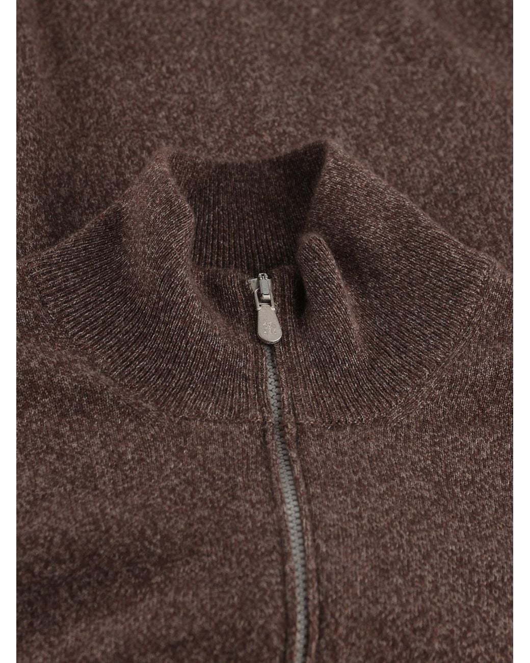 Brunello Cucinelli Brown Zipped Cardigan for men