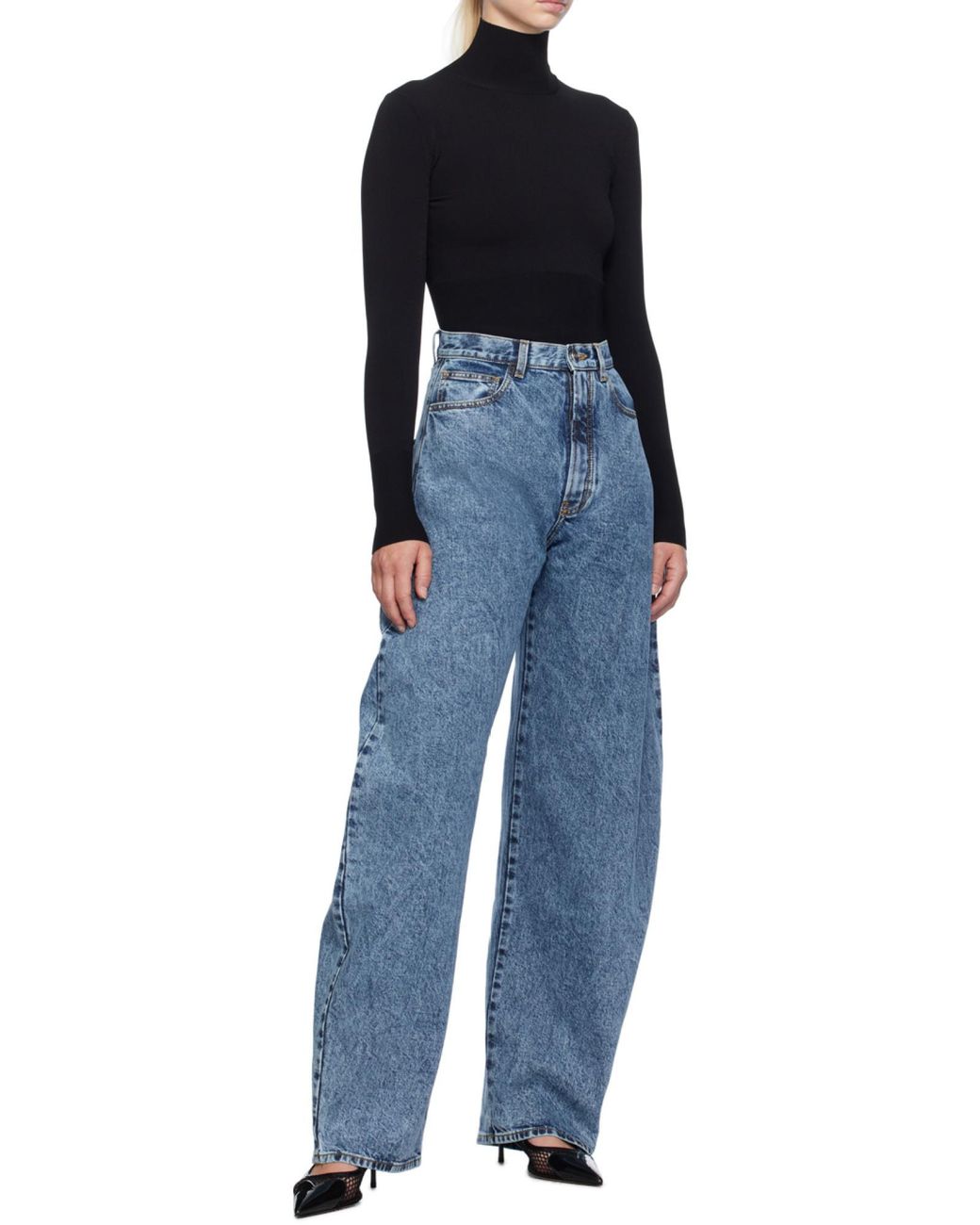 Alaïa Black Alaïa Turtleneck Fine-Knit Jumper