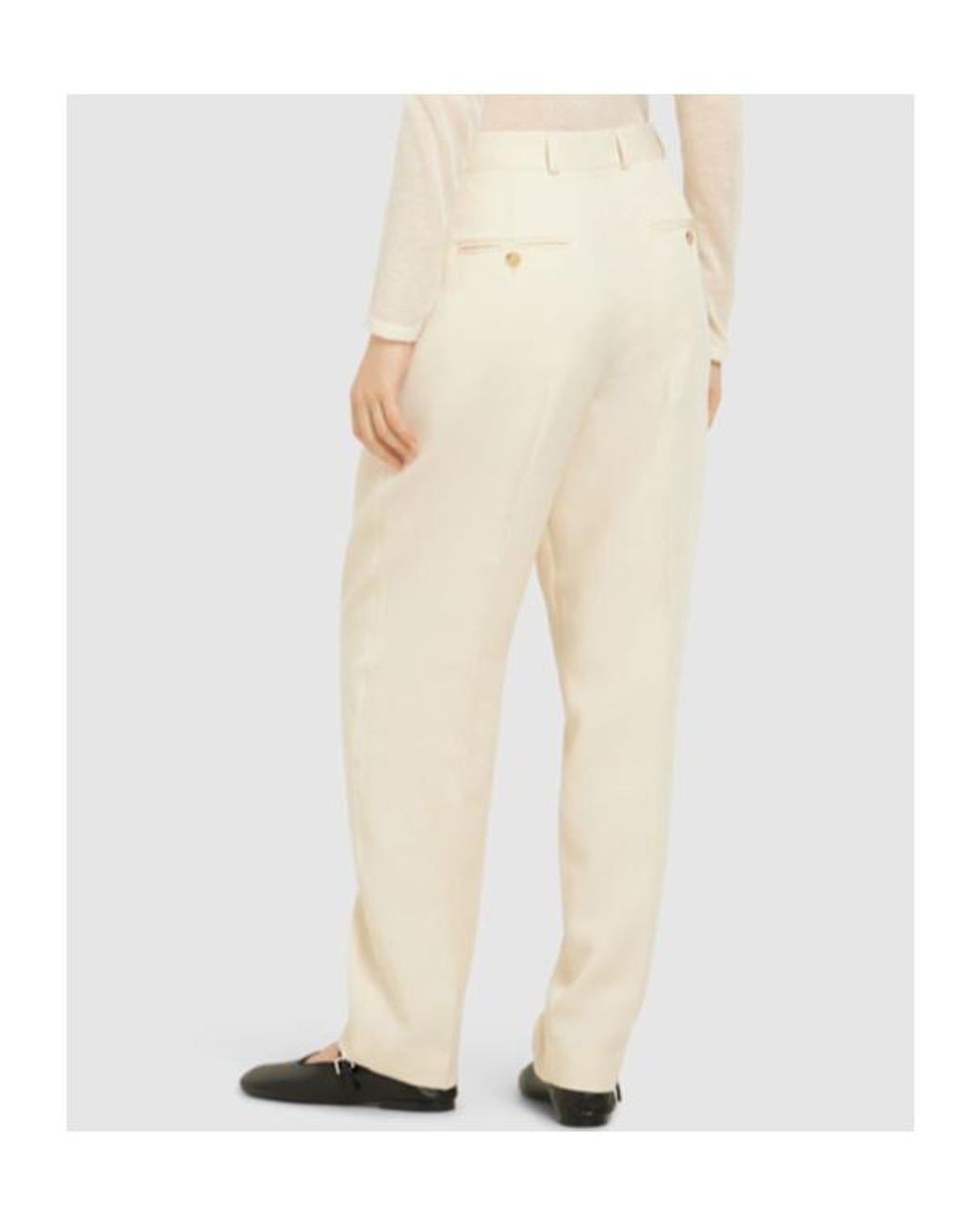 Totême Natural Pleated Viscose Poly Straight Pants