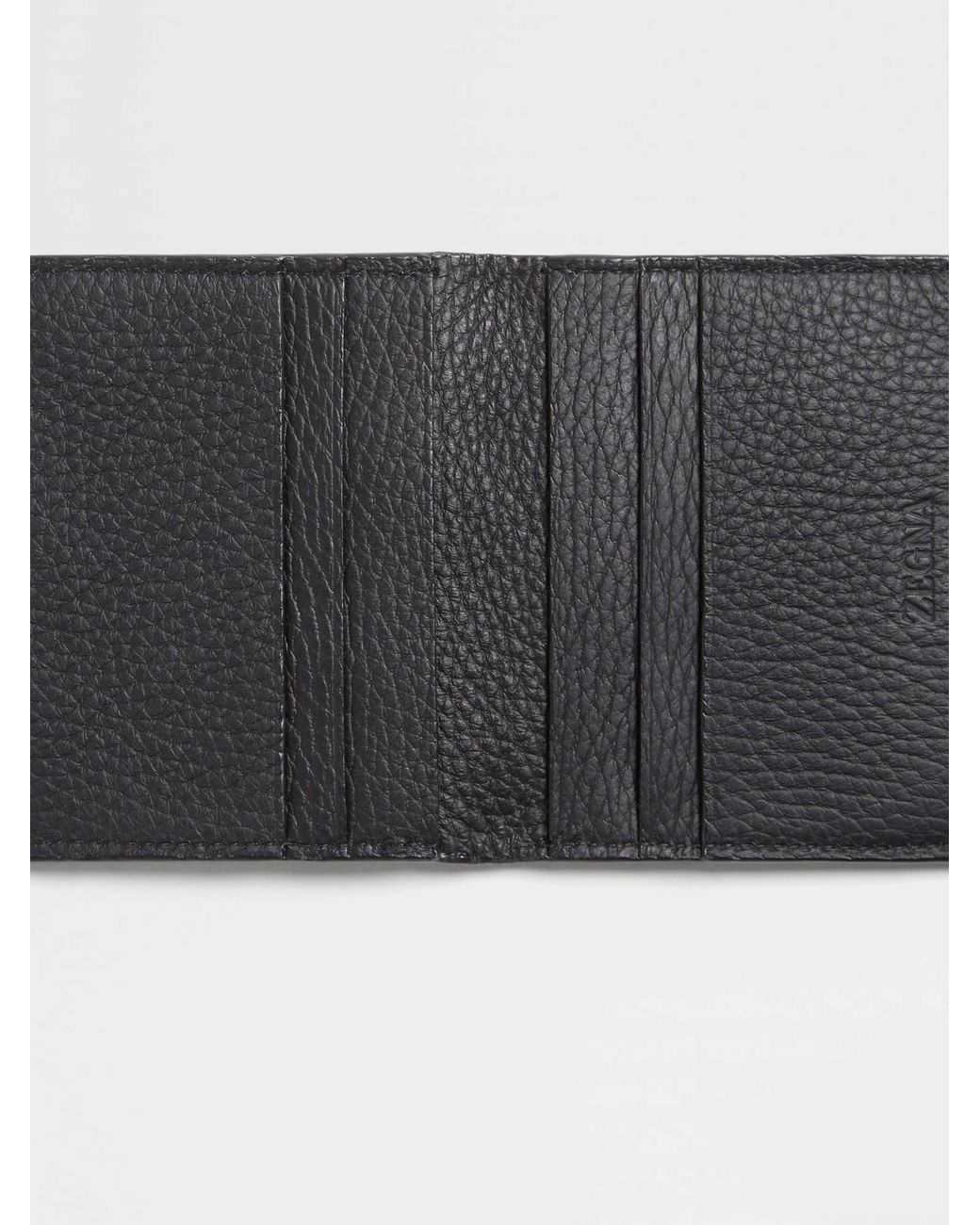 Zegna Gray Foldable Card Case for men