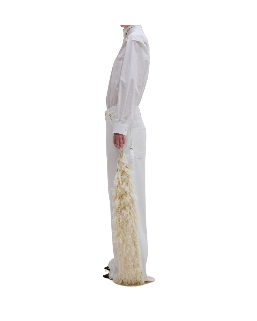 DARKPARK White Meg Detachable-Foulard Shirt