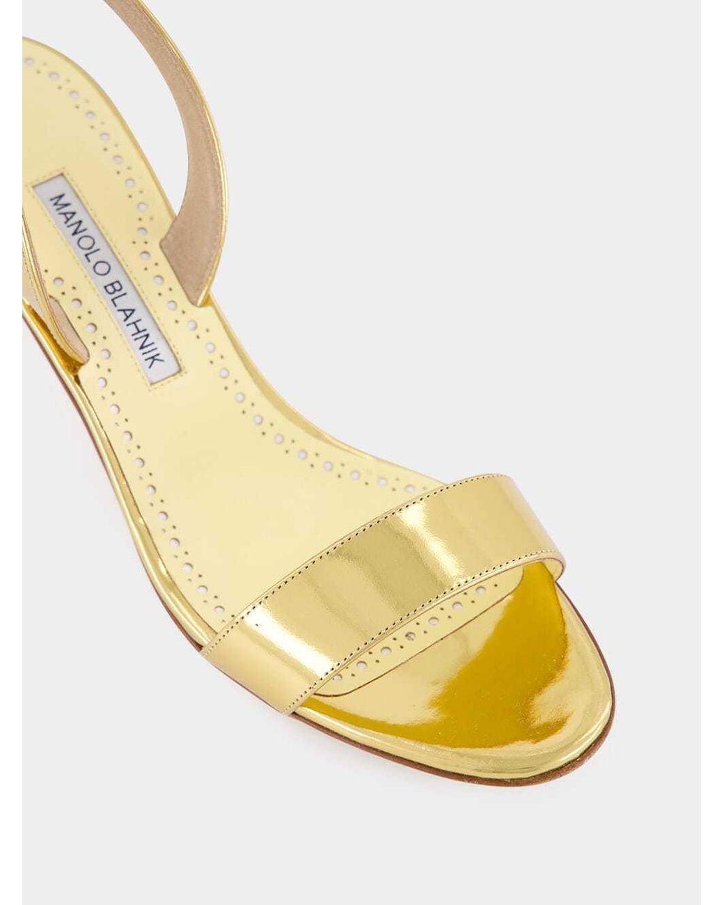 Manolo Blahnik Metallic Cupisanpla Slingback Sandals