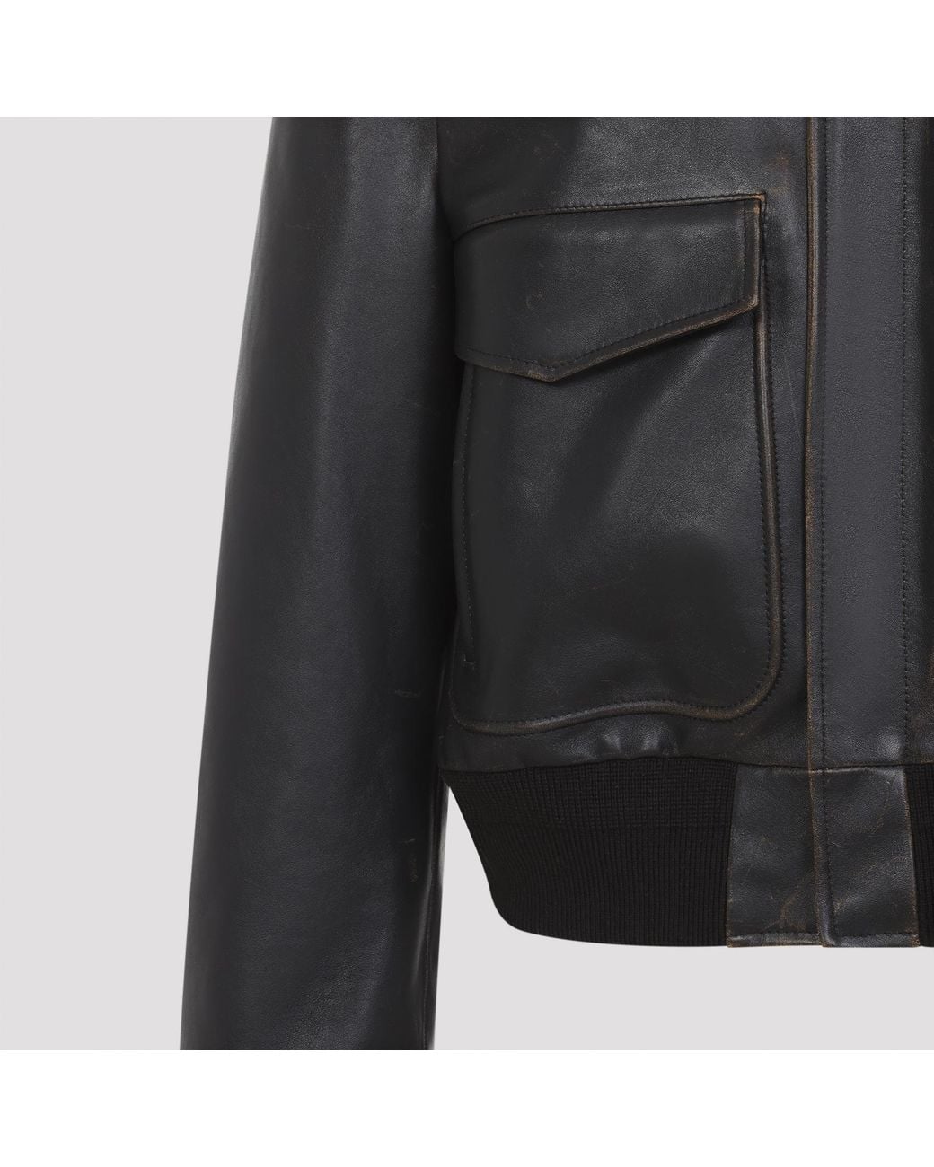 Jil Sander Black Leather Blouson Jacket for men